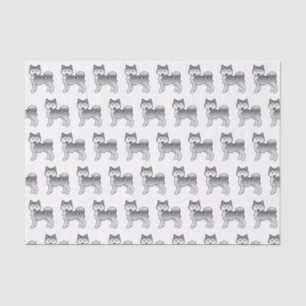 Papier Mousseline Silver Alaskan Malamute mignon Motif de dessin ani