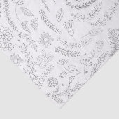 Papier Mousseline Silver & Blanc Botanique Élégant Glam Floral (Détail)