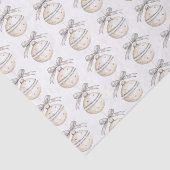 Papier Mousseline Silver Cream Bows Ornaments Christmas (Détail)