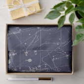 Papier Mousseline Silver Galaxy Star Map Series Design 8 (Cadeau)