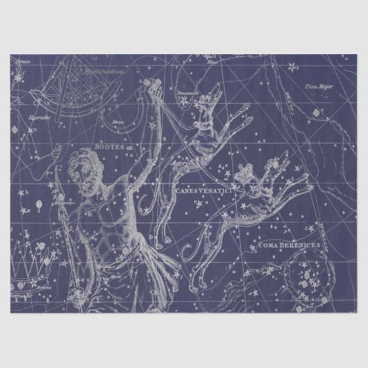 Papier Mousseline Silver Galaxy Star Map Series Design 8 (Recto)