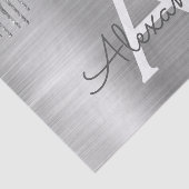 Papier Mousseline Silver Glitter Brushed metal Monogram (Détail)