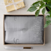 Papier Mousseline Silver Glitter Brushed metal Monogram (Cadeau)