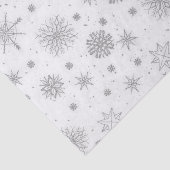 Papier Mousseline Silver Snowflakes Design blanc (Détail)