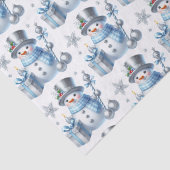 Papier Mousseline Silver Snowmen (Détail)