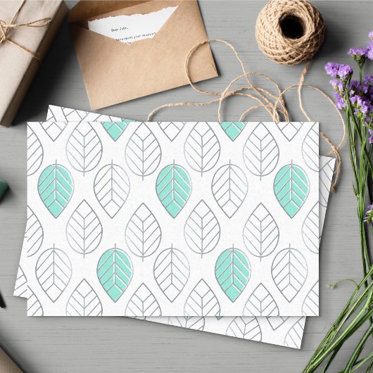 Papier Mousseline Silver & Turquoise Design chic & moderne feuille