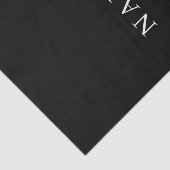 Papier Mousseline Simple Black Custom Ajouter votre nom Élégant (Détail)