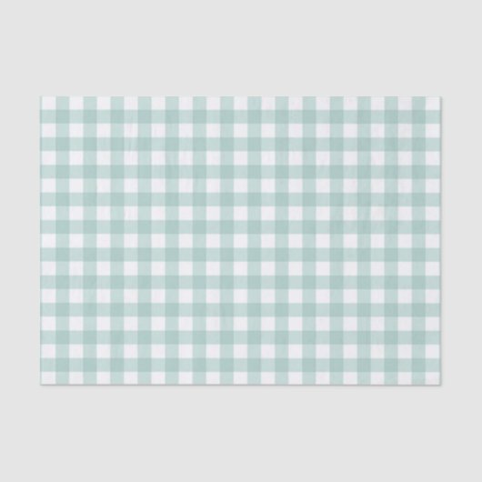 Papier Mousseline Simple Classic Sage Green En vichy Check Motif (Recto)