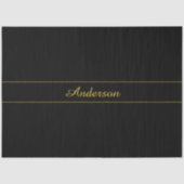 Papier Mousseline Simple Customizable Gold & Black Text Design  (Recto)