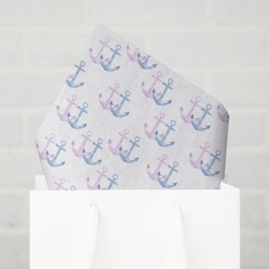 Papier Mousseline Simple duo d'Ancres ! (Sac cadeau)