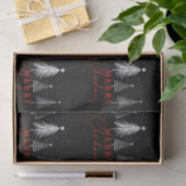Papier Mousseline Simple Elegant Christmas Pine Tree | Black (Cadeau)