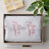 Papier Mousseline Simple élégante Rouge Script moderne Noël (Cadeau)