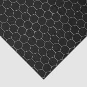 Papier Mousseline Simple Et Élégant Motif Honeycomb Noir & Gris (Détail)