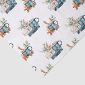 Papier Mousseline Simple hiver bleu esthétique Aquarelle Noël (Détail)