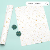 Papier Mousseline Simple moderne blanc flocon de neige en or élégant