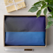 Papier Mousseline Simple moderne bleu foncé Ombre dégradé et monogra (Cadeau)