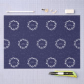 Papier Mousseline Simple Moderne Marine Blue Christmas Holly Wreath (Artisanat)