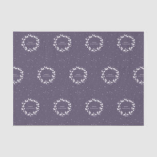 Papier Mousseline Simple moderne violet Joyeux Noël Holly Wreath