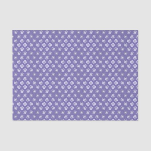 Papier Mousseline Simple Motif de flocon de neige violet et blanc (Recto)