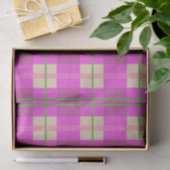 Papier Mousseline Simple Noël Plaid Pink Purple À damiers (Cadeau)