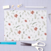 Papier Mousseline Simple Poinsettia Berry Aquarelle Noël (Artisanat)