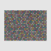 Papier Mousseline Simple rose rouge bleu vert jaune Motif de coeur (Recto)