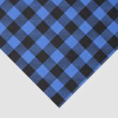 Papier Mousseline Simple Russe Bleu Bison Noir Plaid Decoupage (Détail)