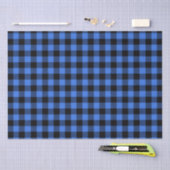 Papier Mousseline Simple Russe Bleu Bison Noir Plaid Decoupage (Artisanat)