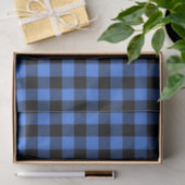 Papier Mousseline Simple Russe Bleu Bison Noir Plaid Decoupage (Cadeau)