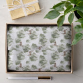 Papier Mousseline Simple Russe Forêt d'hiver aquarelle Noël (Cadeau)