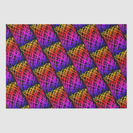 Papier Mousseline Simple Scribble | Half Drop | Arrière - plan noir  (Recto)