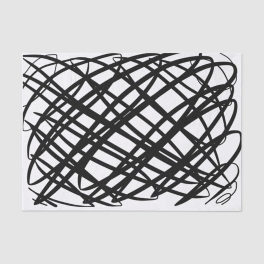 Papier Mousseline Simple Scribble | Noir | (Recto)