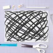 Papier Mousseline Simple Scribble | Noir | (Artisanat)