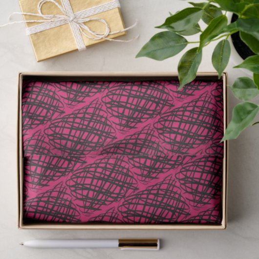 Papier Mousseline Simple Scribble | Noir | Angled | Ruby | (Cadeau)
