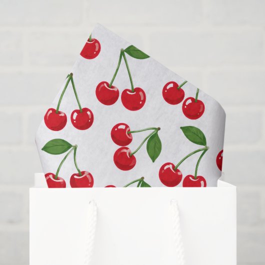 Papier Mousseline Simplement Cerises (Sac cadeau)