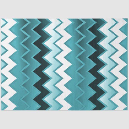 Papier Mousseline Simplement ZigZag - Turquoise (Recto)