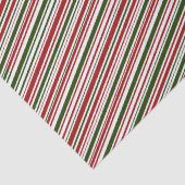 Papier Mousseline Simples rayures rouges et vertes Noël   (Détail)