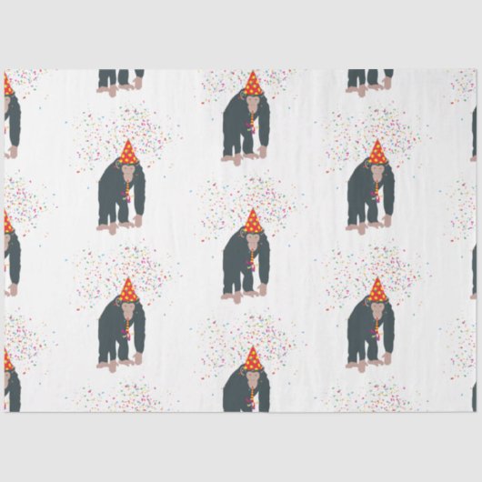 Papier Mousseline Singe Chimpanzé Fête Animaux Fête Fête (Recto)