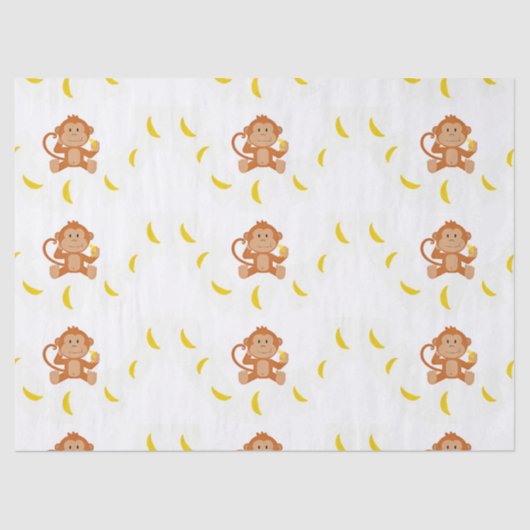 Papier Mousseline Singe et bananes (Recto)
