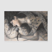 Papier Mousseline Singing Woman Wrapped in Musical Notes Decoupage (Recto)