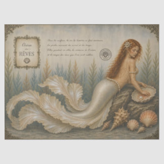 Papier Mousseline Sirène Côtière Vintage Découpe Perle