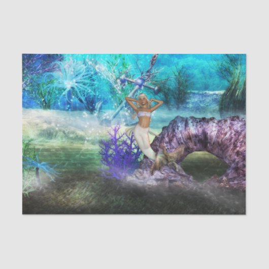 Papier Mousseline Sirène de mer profonde (Recto)