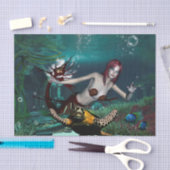 Papier Mousseline Sirène de Wonderul avec la tortue (Artisanat)