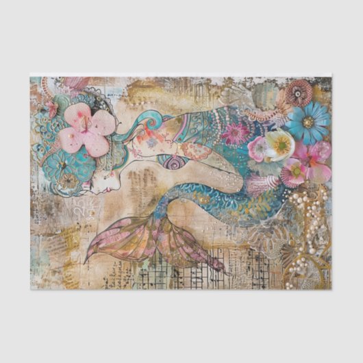 PAPIER MOUSSELINE SIRÈNE DÉCALCOMANIE ORIGINALE (Recto)