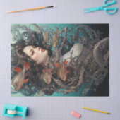 Papier Mousseline Sirène Et Poissons Sous La Mer (Artisanat)