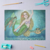 Papier Mousseline Sirène et tortues Danse Lune (Artisanat)