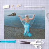 Papier Mousseline Sirène Par Bleu Bleu Bleu Nautique Éthérée (Artisanat)