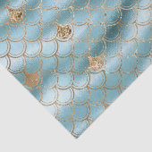 Papier Mousseline Sirène Parties scintillant or Aqua (Détail)