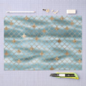 Papier Mousseline Sirène Parties scintillant or Aqua (Artisanat)