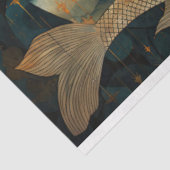 Papier Mousseline Sirène Primitive Avec Dégagement Océan Poisson (Détail)